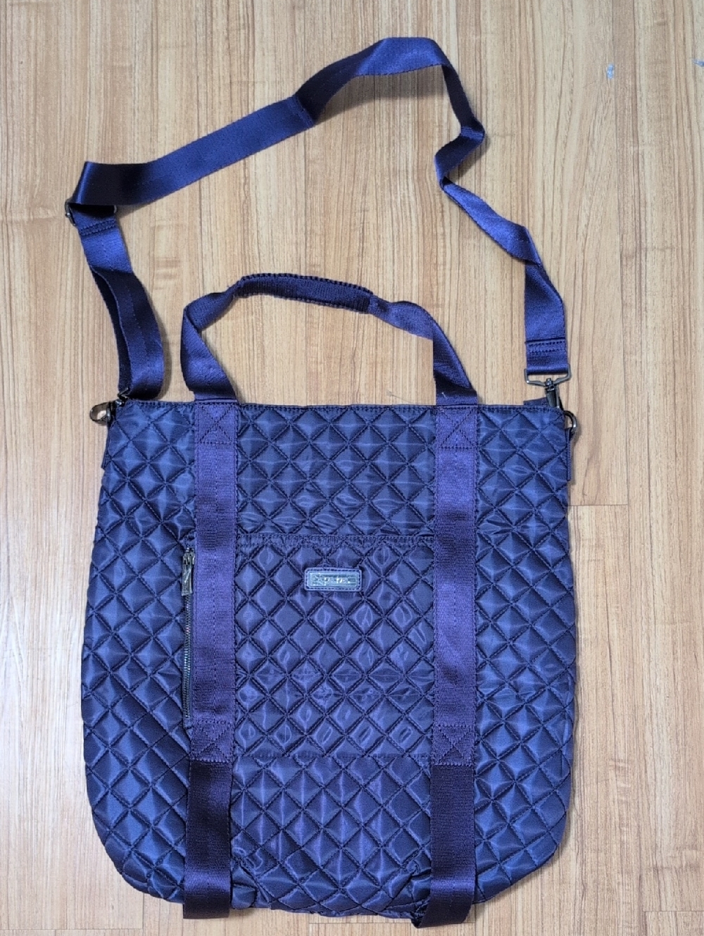 Apana Quilted Navy Crossbody Tote/Gym Bag
